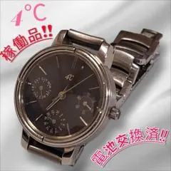 【稼働品】4℃ クロノグラフ 黒文字盤 クォーツレディース腕時計⭐値下げ中!のサムネイル