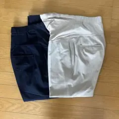 ユニクロ　スマートアンクルマタニティーパンツ　ネイビー・ベージュ 2点セット