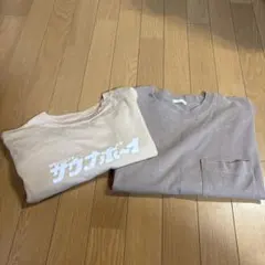 Tシャツ　メンズ　2点セット　GU ベージュセット