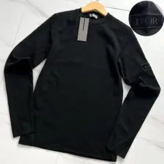 極美品✨DIOR ロゴワッペン シルク ニット ベルクロ セーター ウール 黒のサムネイル