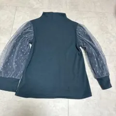 キッズ 長袖カットソー ドット柄チュール袖