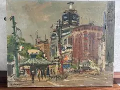 油彩画 風景画 アーチ橋 自動車 街並み キャンバス - メルカリ