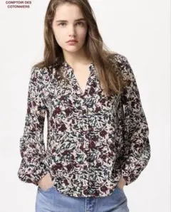 COMPTOIR DES COTONNIERS ユニクロ　レーヨンプリントシャツ