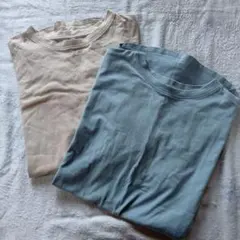 ベージュ ブルー 半袖Tシャツ ゆったり 大きめ ビッグ トップス まとめ売りのサムネイル