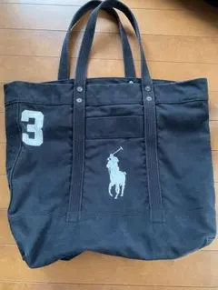 ポロ ラルフローレン ビッグポニー トートバッグ キャンバス ブラック3