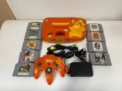 ニンテンドウ64 ピカチュウ オレンジ&イエロー(ソフト付)