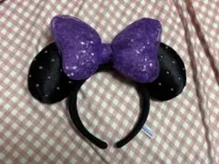 ディズニー　カチューシャ　ミニー　ハロウィン　紫