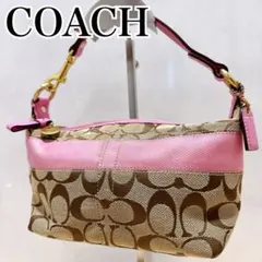 COACH アクセサリーポーチ ワンショルダーバッグ シグネチャー ピンク