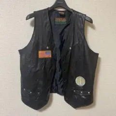 OAKTON Ltd × Harley-Davidson 黒レザーベスト