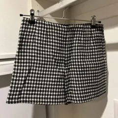 チェック柄　ショートパンツ ブラック・ホワイト　千鳥格子　ZARA ザラ