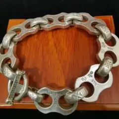 ヴィンテージ　極太　チェーン シルバー925風ブレスレット 長さ24cm メンズ