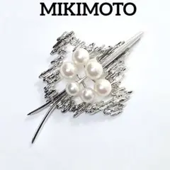 極美品 ミキモト ブローチ パール 9粒 皇室御用達 コサージュ シルバー