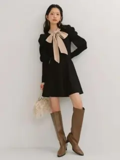 LILY BROWN リリーブラウン ボウタイニットセットアップ