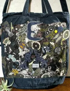 ガレ調《吉田カバンとWolf＆flower》藍染　ミナ　PJC　特大バック