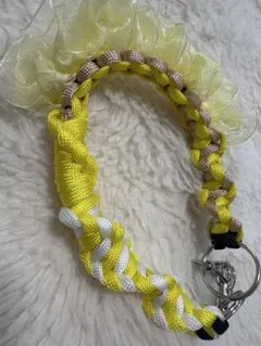 パラコード スマホ ハンドストラップ イエロー