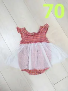 BREEZE チェック柄ロンパース 70