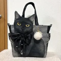 ゆ*ら様 コヤンイサムチョン　超Big黒猫ちゃんサイドポケットトート