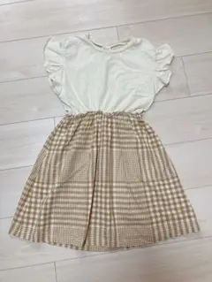 BREEZE 袖フリルドッキングワンピース