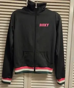 ROXY ロキシー ジャージ トラックジャケット ロゴ ピンク×グリーン 黒 Mのサムネイル