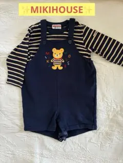 ミキハウス ネイビーオーバーオール 90cm ✨休日価格✨