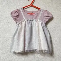 トップス　半袖　80cm ピンク　レース　女の子　ベビー　キッズ