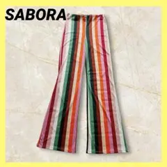 SABORA ストライプ フレアパンツ ヴィンテージ