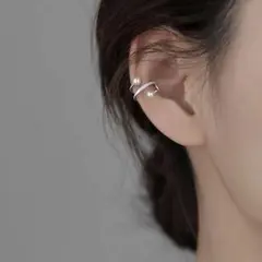 パールイヤーカフ イヤカフ シルバー ジルコニア 片耳用 フォーマル 冠婚葬祭