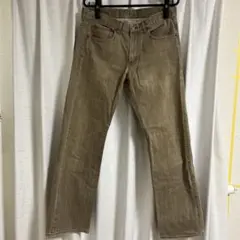 ベージュ ストレートレッグデニム