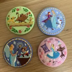 ディズニー刺繍缶バッチ　4種セット