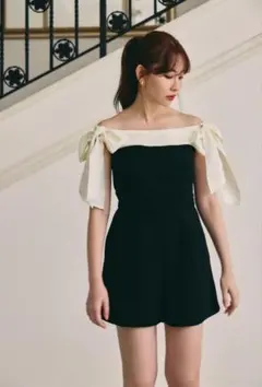 Herlipto Two-Tone Ribbon Romper - メルカリ