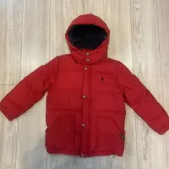 赤いポロラルフローレンダウンコート（フード付き）