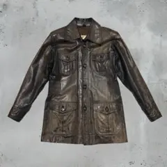 Vintage aged leather jacket フェード グランジ 本革