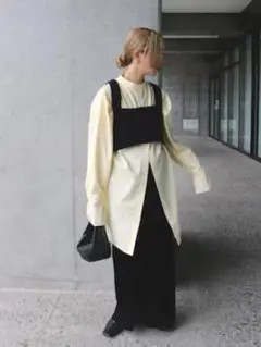 select MOCA by son バンドカラータックスリーブロングシャツのサムネイル