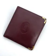 カルティエ　折り財布　ボルドー　 管理番号【c14】