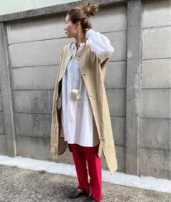 2wayティアードチュニックシャツ　ホワイト