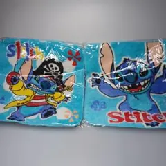 スティッチ 海賊風タオル ハンカチ2枚セット