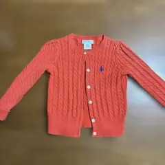 オレンジ ケーブルニット カーディガン 24M