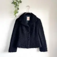 美品 sybilla シビラ　モヘヤウール混ニットジャケット ブラックM日本製