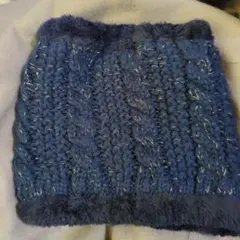 ネックウォーマーネイビー、リバーシブル