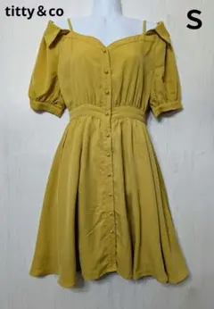 titty＆co ティティーアンドコー　オフショルシャツワンピース　Ｓ