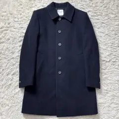 美品 ユナイテッドトウキョウ ステンカラーコート ネイビー 1