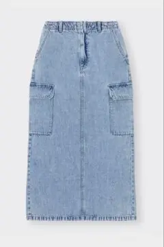 美品GUデニムスカート カーゴスカート