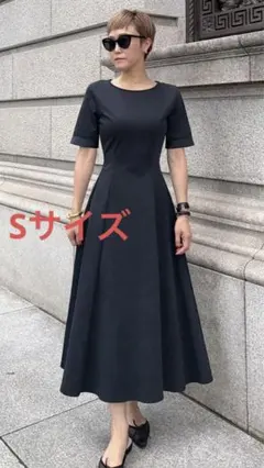JENNE タック立体ドレスワンピ 半袖 ネイビー - メルカリ