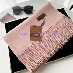 柔らかカシミヤ100％★暖か肌触り上品カシミヤ大判マフラー♪159杢ベビーピンク