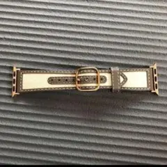 Apple Watch レザー バンド ホワイト/ブラウン