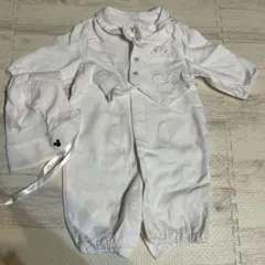 【期間限定価格】ミッキー刺繍付きセレモニースーツ ホワイト　50~60cm