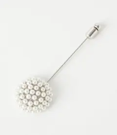 【未使用品】フェイクパールサークルピンブローチ　グリーンレーベルリラクシング