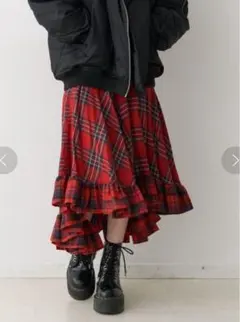 jouetie クレイジーチェックフリルスカート