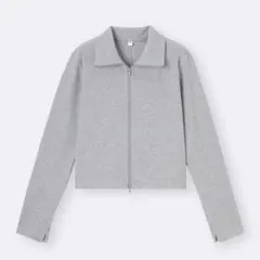 gu ジーユー リブダブルジップカーディガン s