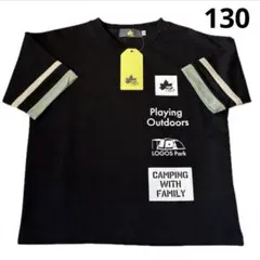 新品 未使用 ロゴスパーク 半袖 Tシャツ ブラック 黒 130